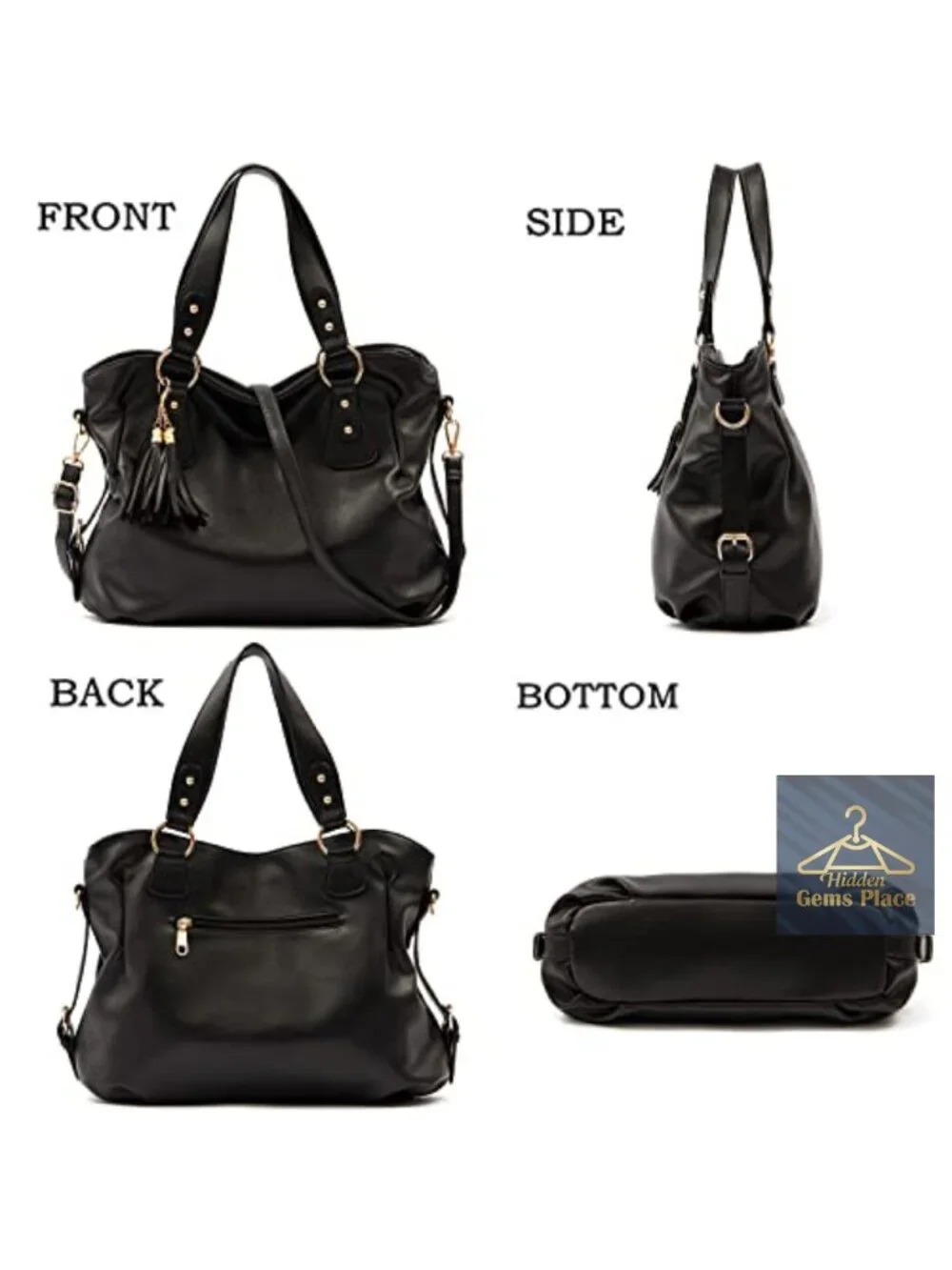 Slouchy Hobo Handbag Set 3pcs Crossbody/Shoulder Bag Vegan Leather